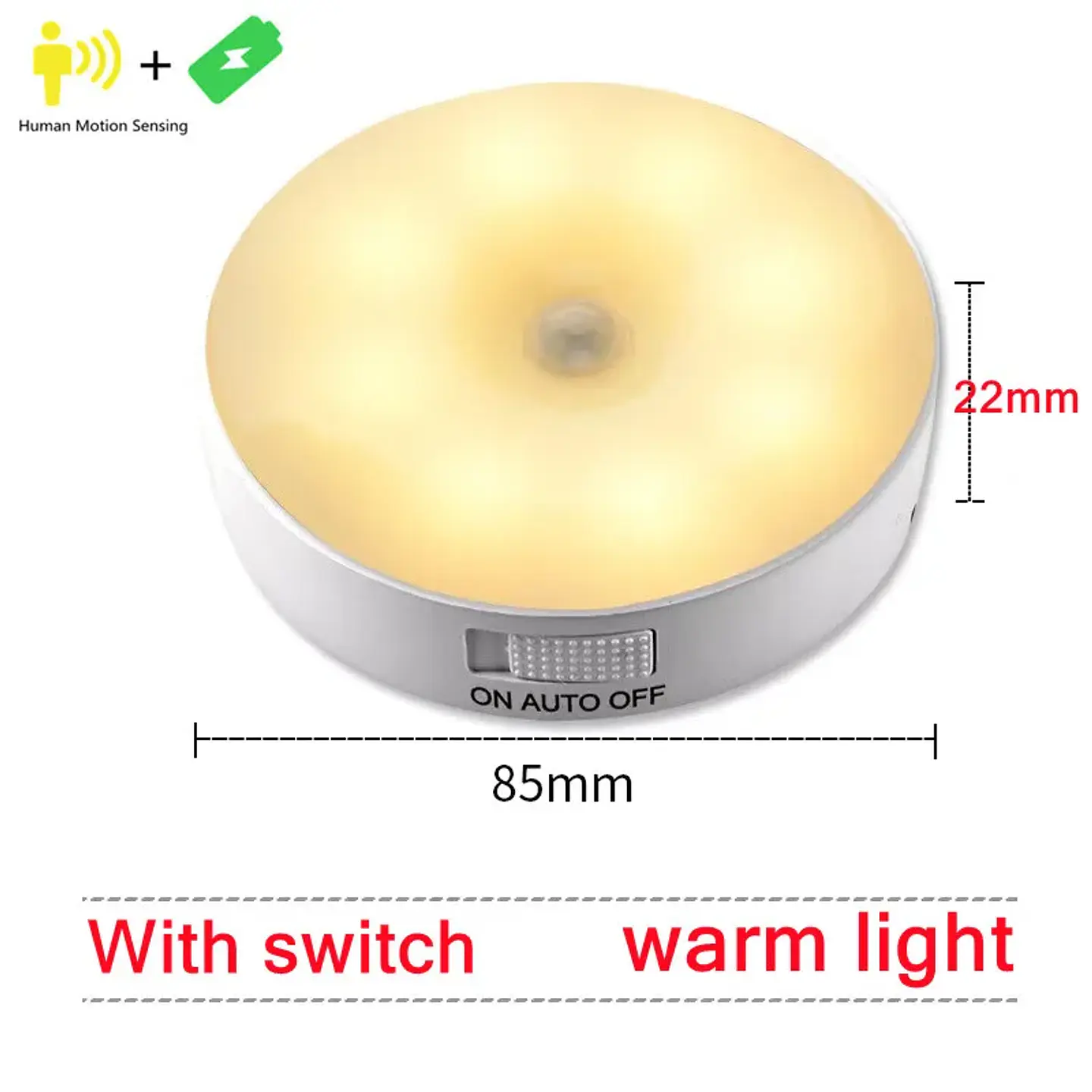 Luz LED nocturna recargable por USB con sensor de movimiento; ideal para iluminación de dormitorios, escaleras, pasillos, armarios , etc 6
