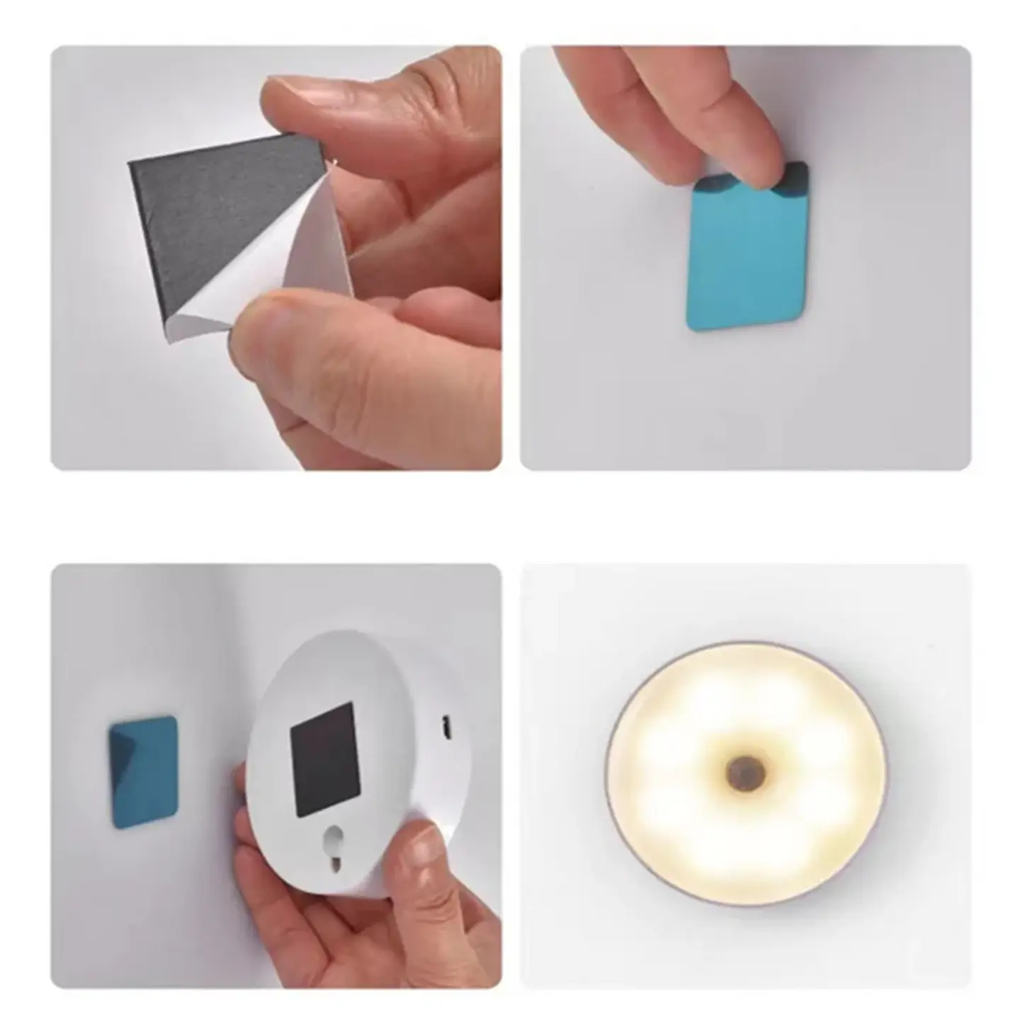 Luz LED nocturna recargable por USB con sensor de movimiento; ideal para iluminación de dormitorios, escaleras, pasillos, armarios , etc 15