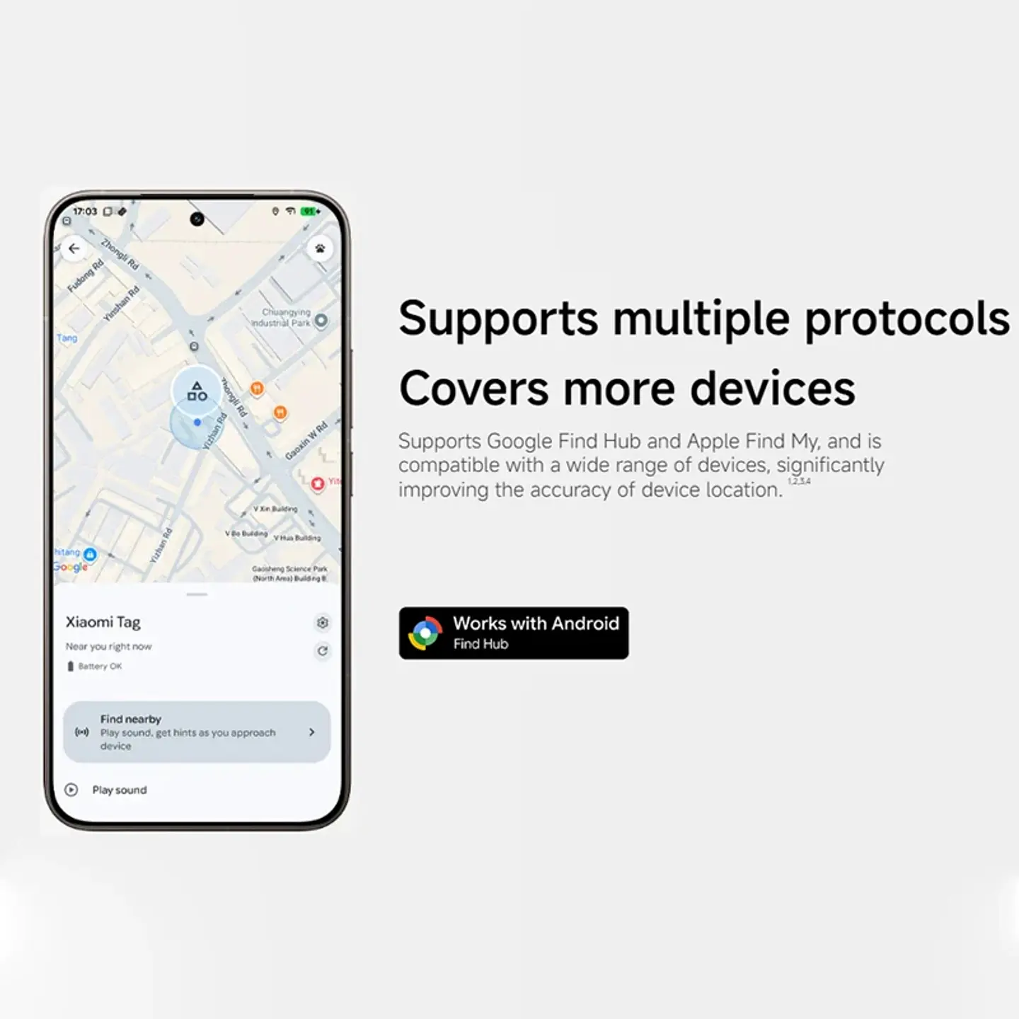 Xiaomi Smart Tag Tracker: dispositivo inteligente anti-pérdida (versión global) compatible con Apple Find My y Google Find My Device; Bluetooth 5.4. 2