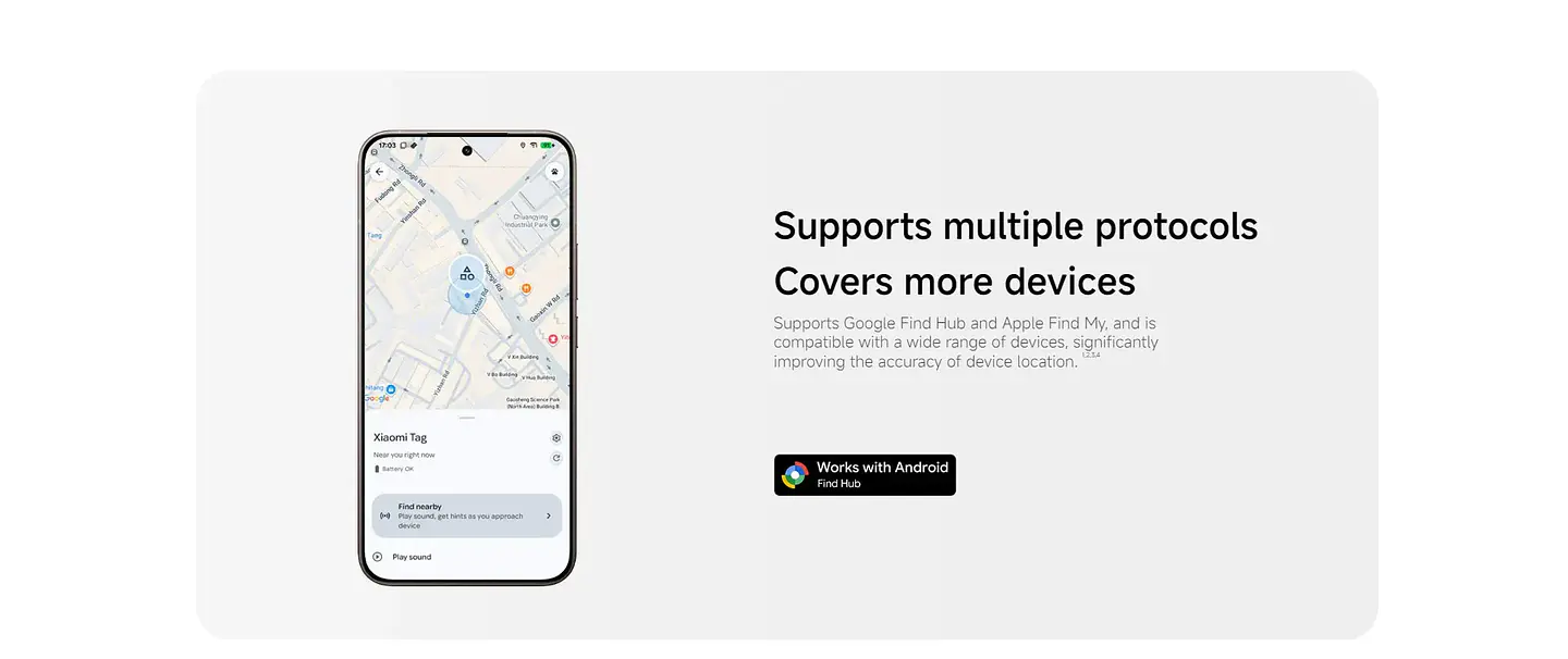 Xiaomi Smart Tag Tracker: dispositivo inteligente anti-pérdida (versión global) compatible con Apple Find My y Google Find My Device; Bluetooth 5.4. 10