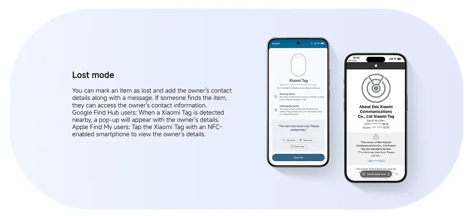 Xiaomi Smart Tag Tracker: dispositivo inteligente anti-pérdida (versión global) compatible con Apple Find My y Google Find My Device; Bluetooth 5.4. 15
