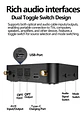 Receptor y transmisor de audio Bluetooth 6.0/5.2 Tebe OLCD con AAC, aptX-LL/AD/HD, entrada auxiliar de 3,5 mm y óptica; reproductor estéreo inalámbrico y  memoria USB  - Miniatura 12