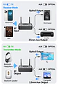 Receptor y transmisor de audio Bluetooth 6.0/5.2 Tebe OLCD con AAC, aptX-LL/AD/HD, entrada auxiliar de 3,5 mm y óptica; reproductor estéreo inalámbrico y  memoria USB  - Miniatura 13