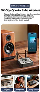 Receptor y transmisor de audio Bluetooth 6.0/5.2 Tebe OLCD con AAC, aptX-LL/AD/HD, entrada auxiliar de 3,5 mm y óptica; reproductor estéreo inalámbrico y  memoria USB  - Miniatura 14