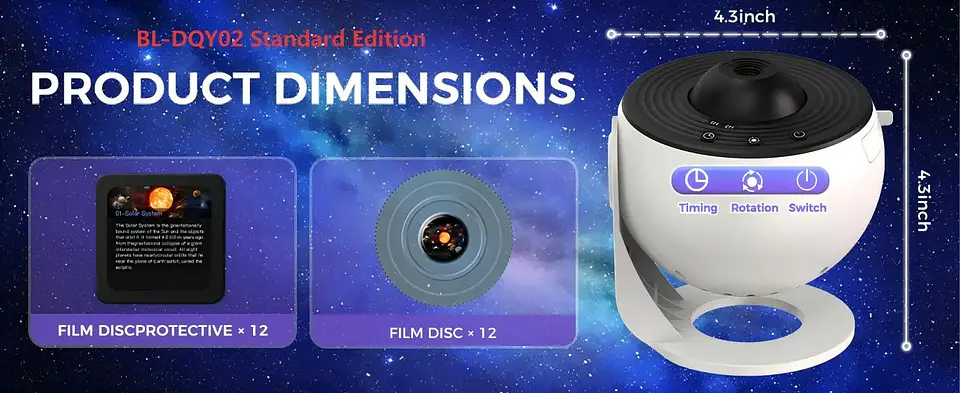 Proyector de estrellas y galaxias (luz nocturna) con discos de imagen HD, proyector planetario mejorado, control remoto y función Bluetooth para la habitación. 19