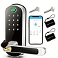 Cerradura inteligente con huella dactilar, control remoto mediante aplicación, sin llave, WIFI, pantalla táctil digital, NFC, IP67, resistente al agua, con 2 tarjetas IC. - Miniatura 1