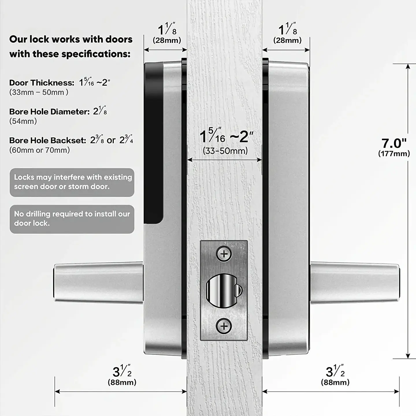 Cerradura inteligente con huella dactilar, control remoto mediante aplicación, sin llave, WIFI, pantalla táctil digital, NFC, IP67, resistente al agua, con 2 tarjetas IC. 3