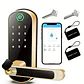Cerradura inteligente con huella dactilar, control remoto mediante aplicación, sin llave, WIFI, pantalla táctil digital, NFC, IP67, resistente al agua, con 2 tarjetas IC. - Miniatura 8