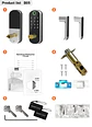 Cerradura inteligente con huella dactilar, control remoto mediante aplicación, sin llave, WIFI, pantalla táctil digital, NFC, IP67, resistente al agua, con 2 tarjetas IC. - Miniatura 9