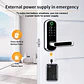 Cerradura inteligente con huella dactilar, control remoto mediante aplicación, sin llave, WIFI, pantalla táctil digital, NFC, IP67, resistente al agua, con 2 tarjetas IC. - Miniatura 14