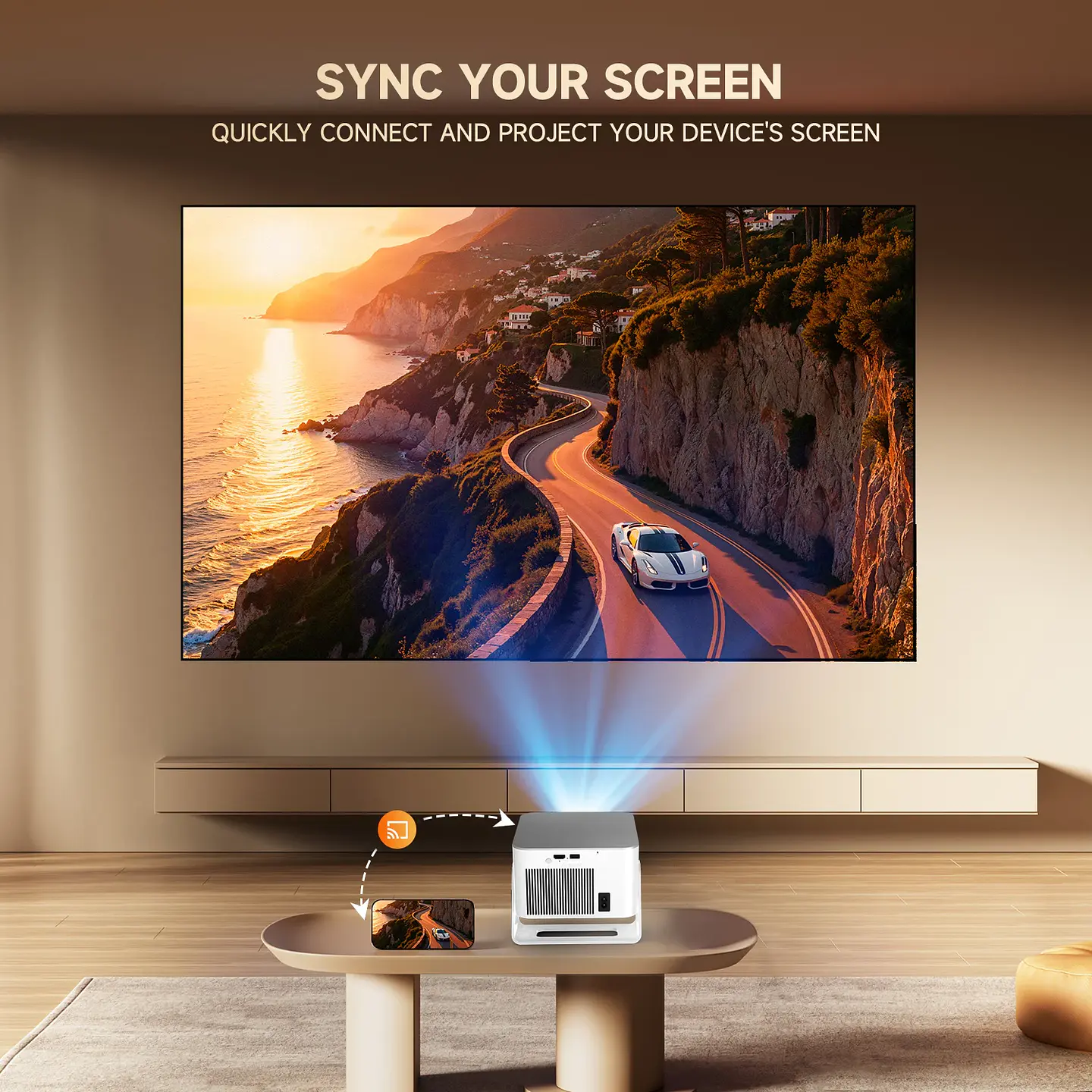 Proyector portátil para exteriores Magcubic HY350Max (Android 14, enfoque automático, 4K/8K, 900 ANSI, resolución nativa 1080P, chip Allwinner H726, 16 GB, WiFi 6, BT 5.4) 10