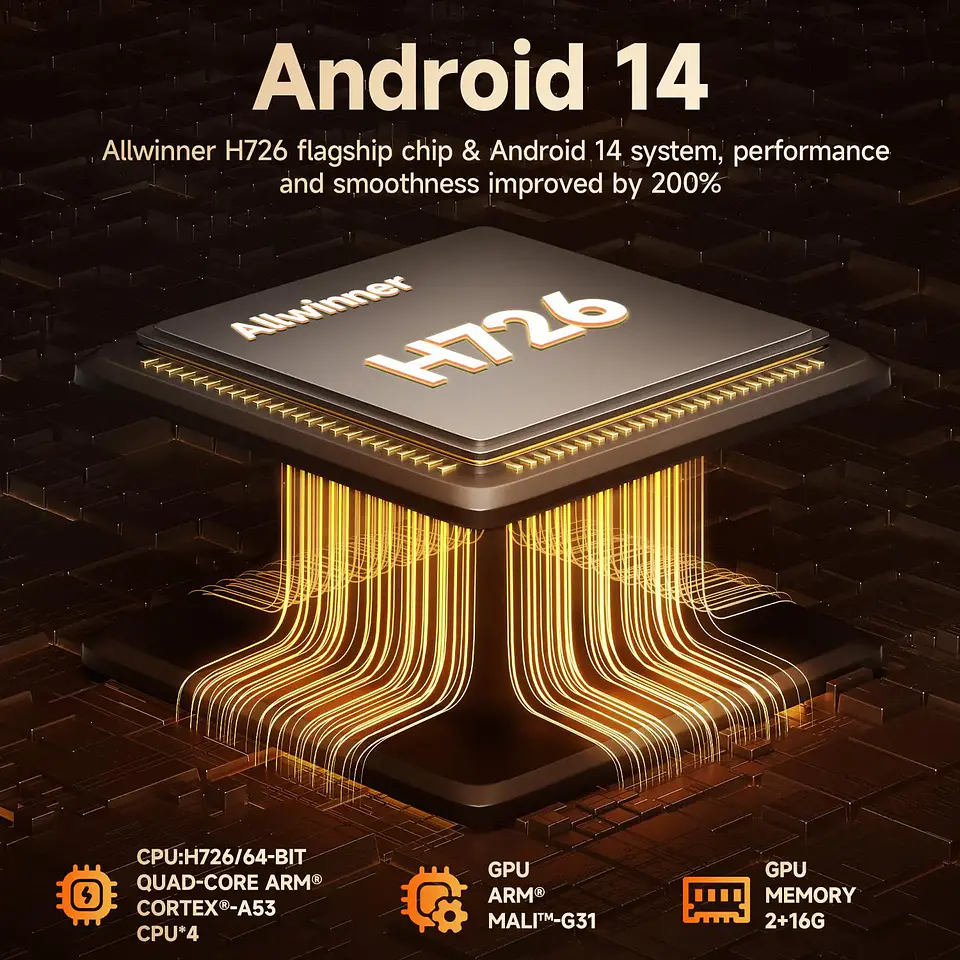 Proyector portátil para exteriores Magcubic HY350Max (Android 14, enfoque automático, 4K/8K, 900 ANSI, resolución nativa 1080P, chip Allwinner H726, 16 GB, WiFi 6, BT 5.4) 11
