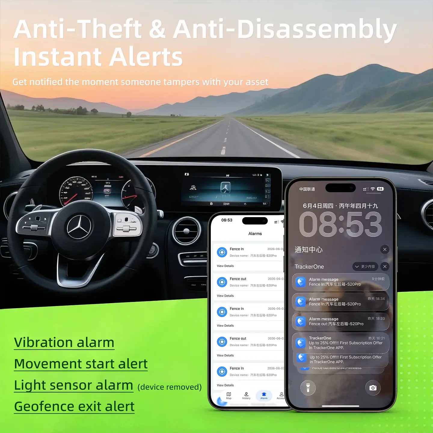 Localizador antirrobo 4G para vehículos: dispositivo para exteriores de fijación magnética potente (sin instalación) con función de seguimiento, alarma y llamada SOS. 5