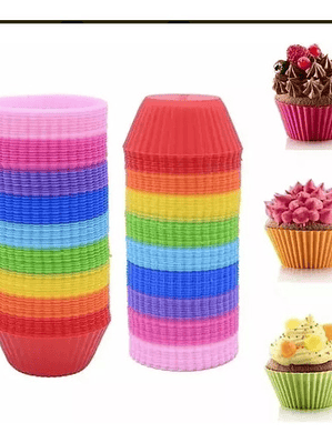 12 Moldes Para Cupcakes Magdalenas Muffins Silicona Hornear