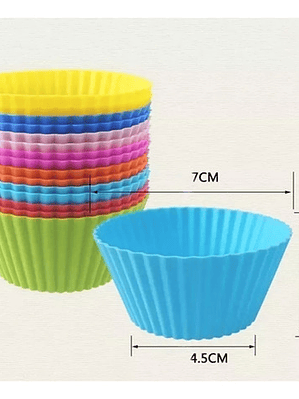 12 Moldes Para Cupcakes Magdalenas Muffins Silicona Hornear