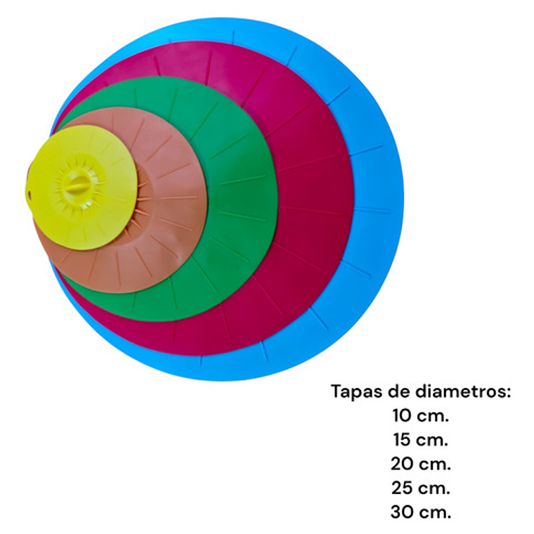 Set De Tapas De Silicona Para Ollas Ensaladera Bowl 4