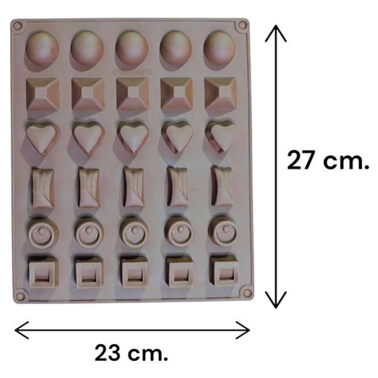 Molde Silicona Bombones Chocolate Variedades Grande Para 30 3