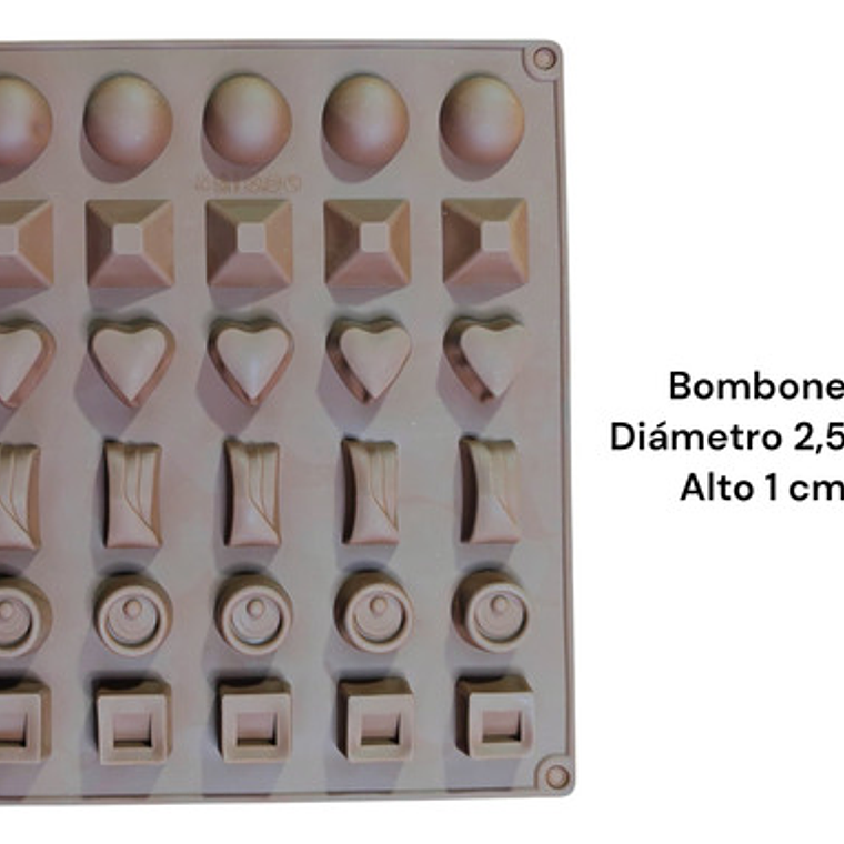 Molde Silicona Bombones Chocolate Variedades Grande Para 30 4