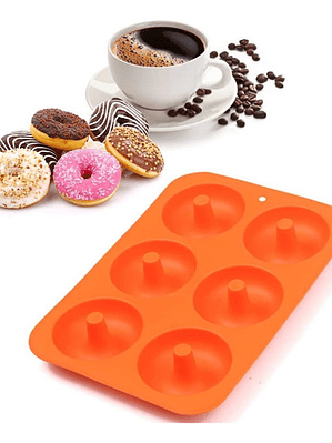 Molde Silicona Donas Mini 6 Cavidades Naranja Pastelería Cl Repostería