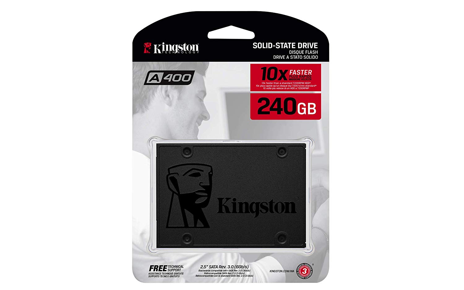 Disco Duro SSD Kington 240GB A400 Sata 3 2.5 Pulgadas