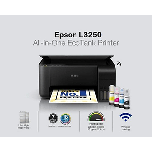 Impresora A Color WIFI Multifunción Epson Ecotank L3250 Negra