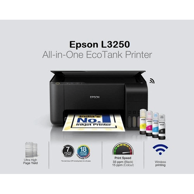 Impresora A Color Multifunción Epson Ecotank L3250 Negra ...