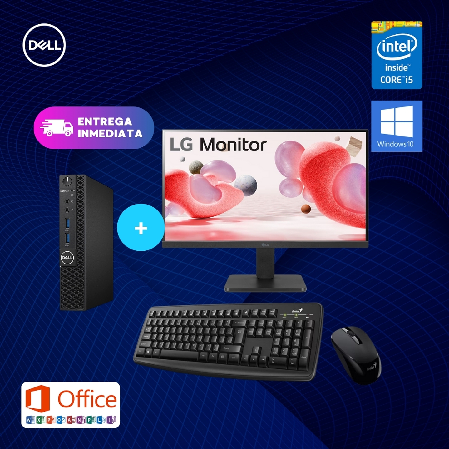 Computador i5 + Monitor Nuevo FHD 22 pulg LG  - PC i5 Dell Optiplex 3050 Intel Core I5-6500T | 8gb | 240 Ssd W10 PRO 1