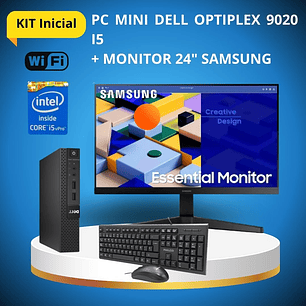 Kit Inicial:  Pc Mini Optiplex 9020 i5 4ta Gen/ Ram 8 GB/ SSD 240 GB + Monitor Samsung de 24 