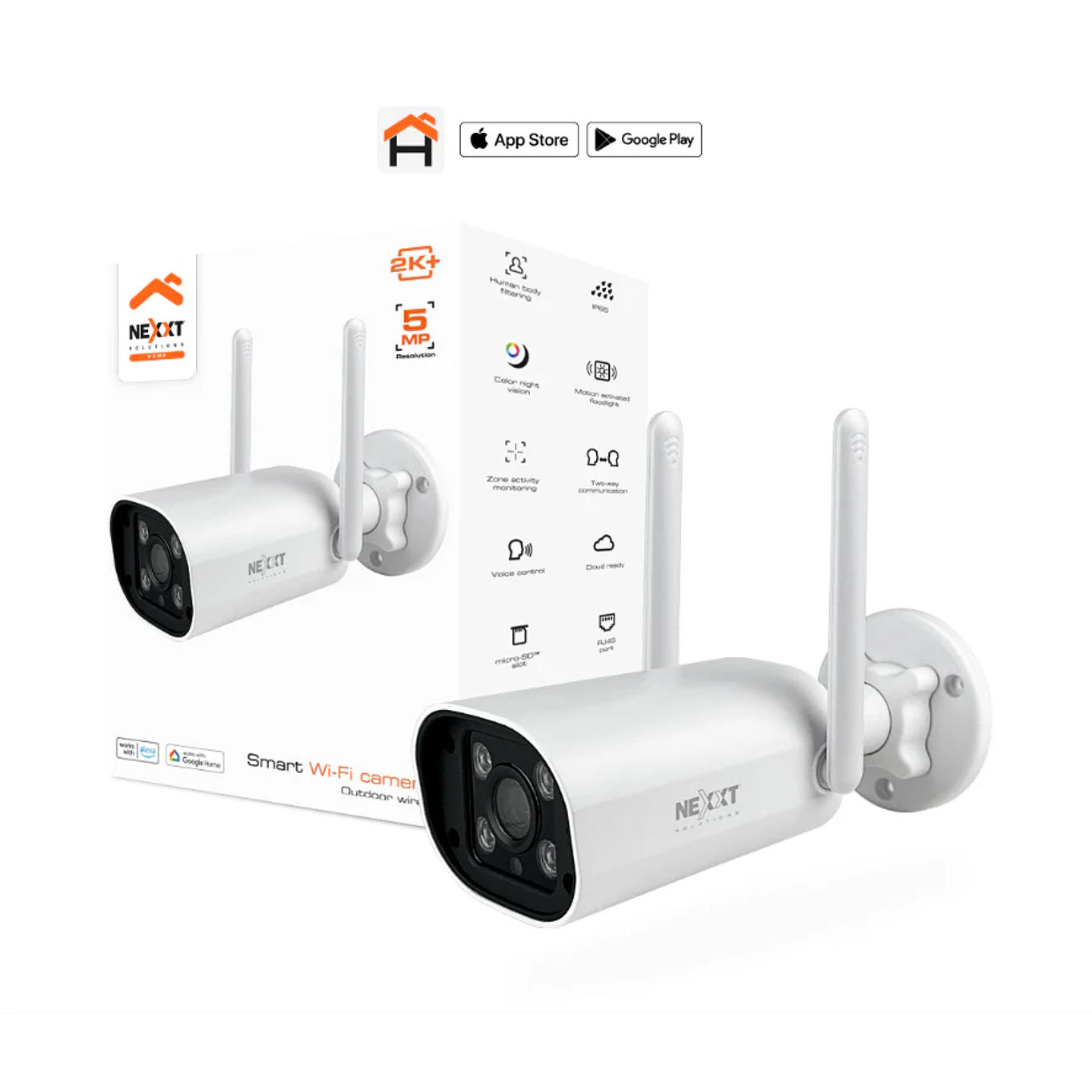 Cámara De Seguridad Wi-fi Nexxt Exteriores 5mp 2k+ Nhc-of10 2