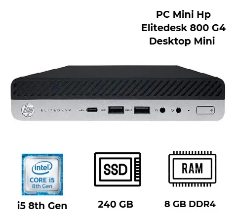 Hp Elitedesk 800 G4 Desktop Mini i5 8th Gen Ram 8GB | SSD 24
