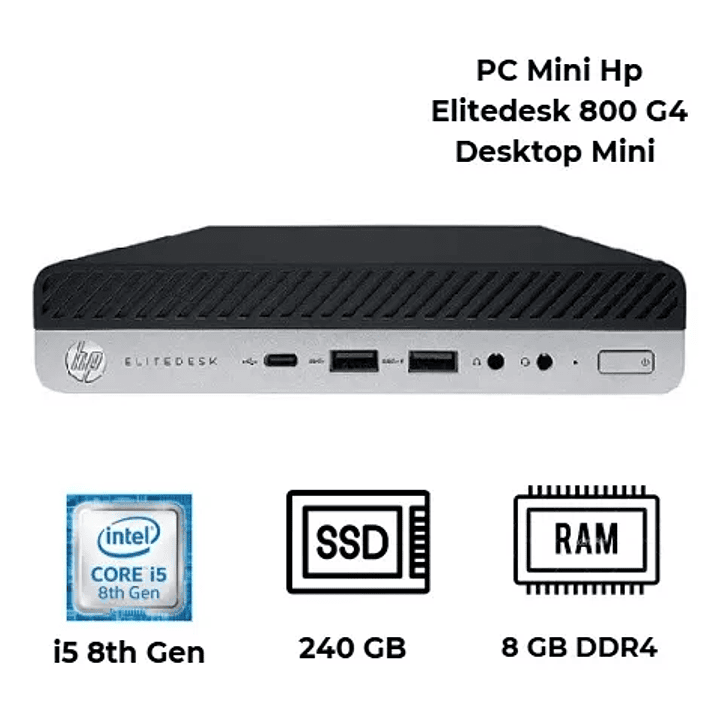 Hp Elitedesk 800 G4 Desktop Mini i5 8th Gen Ram 8GB | SSD 240 GB 1