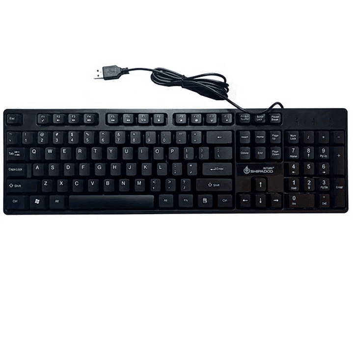 Teclado Negro Shipadoo Keyboard K-160 inglés. 1