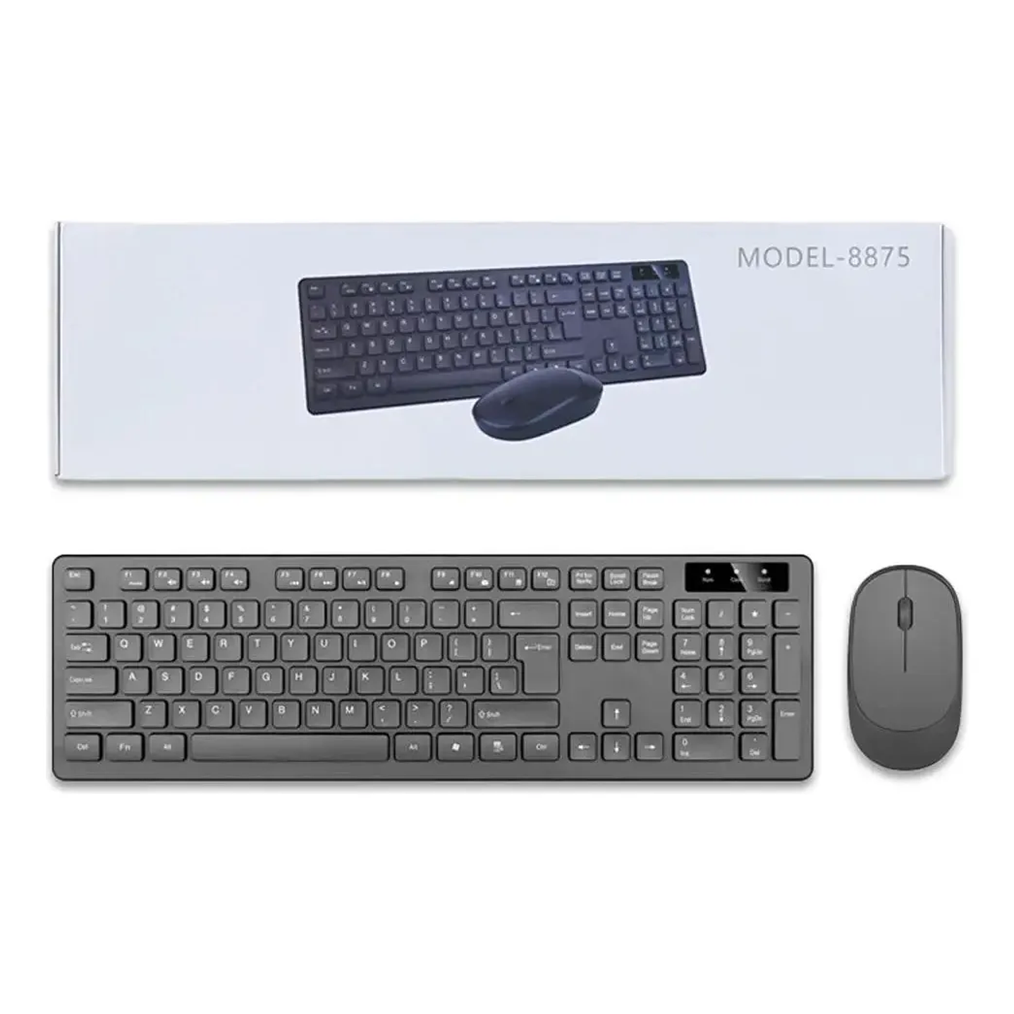 Kit Teclado + Mouse Inalambrico ejecutivo Negro Modelo: 8875 1