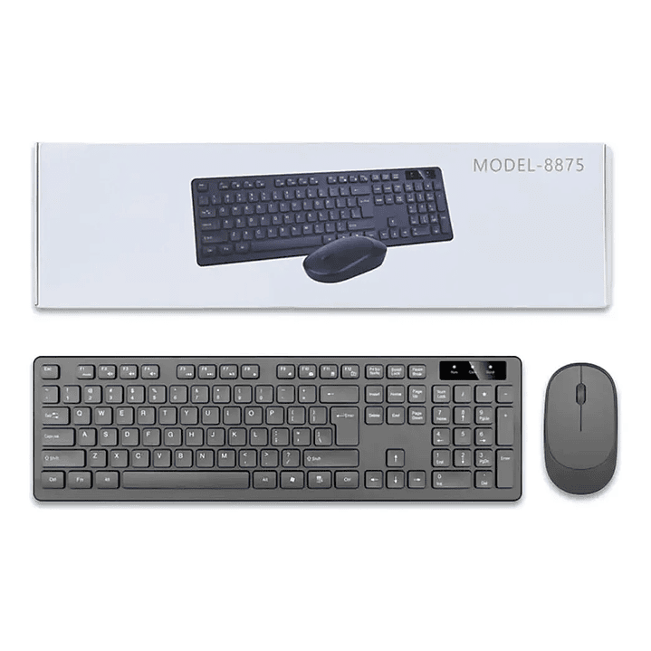 Kit Teclado + Mouse Inalambrico ejecutivo Negro Modelo: 8875 1