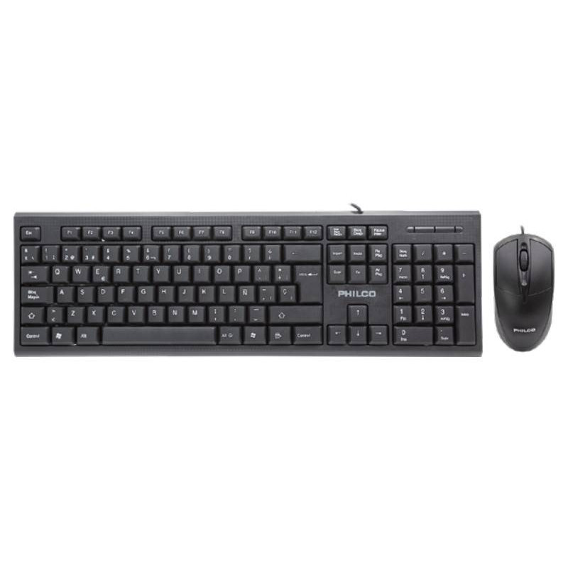 Kit Teclado + Mouse Philco 6354K Inalámbrico (Dongle USB 1.600dpi, Negro)