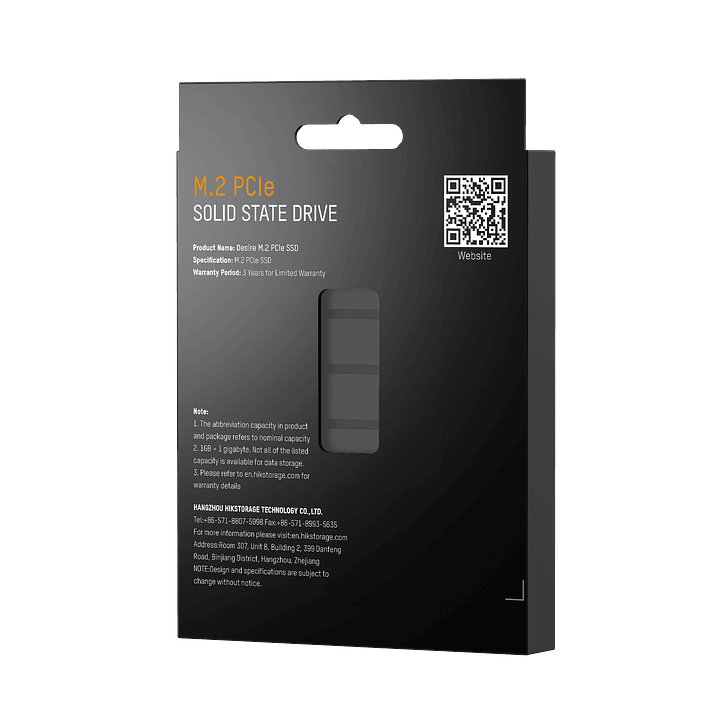 DISCO DURO HS-SSD-DESIRE(P) 1024G HIKVISION  NVMe PCIe 3.0 x4, Lectura 2500MB/s Escritura 1000MB/s 3