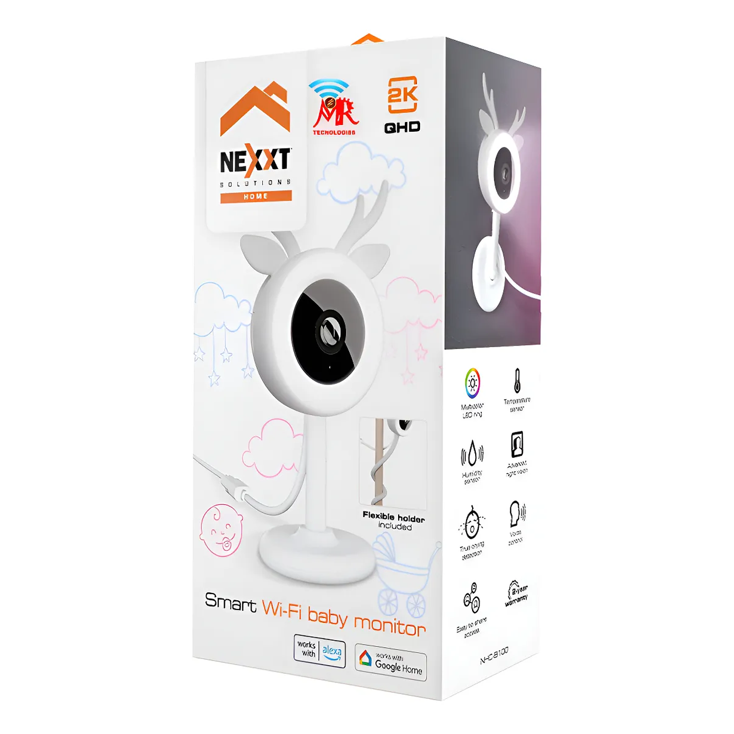 Monitor Inteligente Wi-fi Para Bebé 2k Con Detector Llanto 1