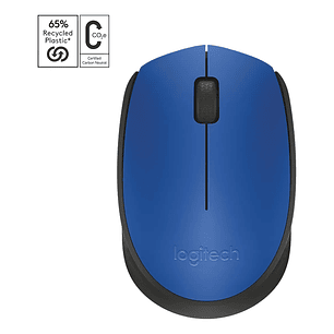 Mouse Inalámbrico Logitech M170 3 Botones USB Color Azul Ambidiestro