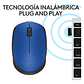 Mouse Inalámbrico Logitech M170 3 Botones USB Color Azul Ambidiestro - Miniatura 3