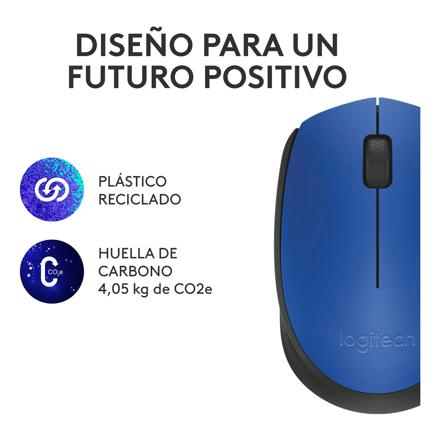 Mouse Inalámbrico Logitech M170 3 Botones USB Color Azul Ambidiestro 6