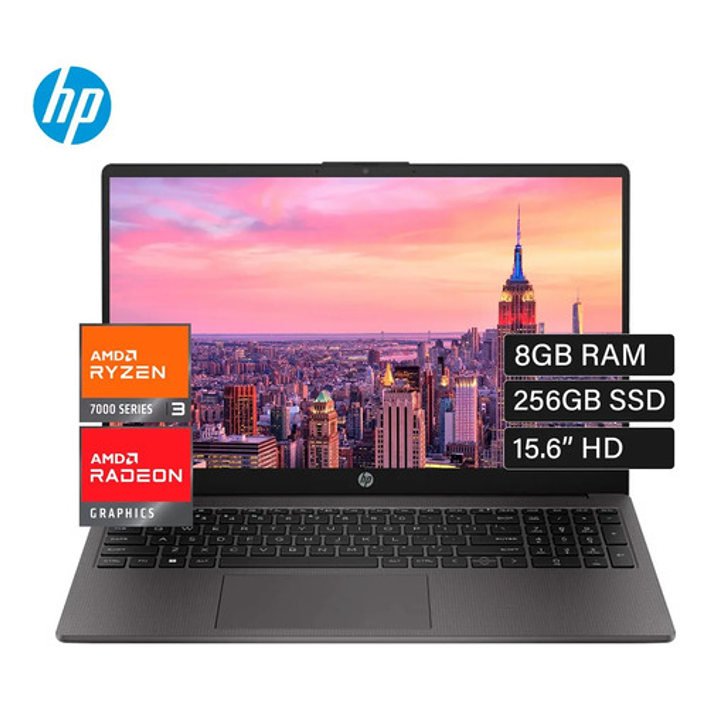 Laptop Hp 255 G10 Ryzen 3 8gb Ram Ssd 256gb Windows 11 Pro Negro 1