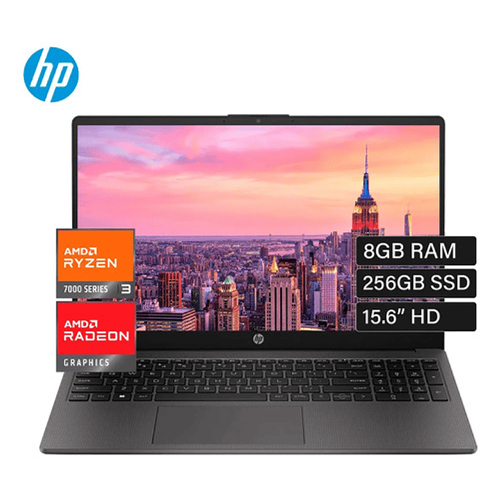 Laptop Hp 255 G10 Ryzen 3 8gb Ram Ssd 256gb Windows 11 Pro Negro 1