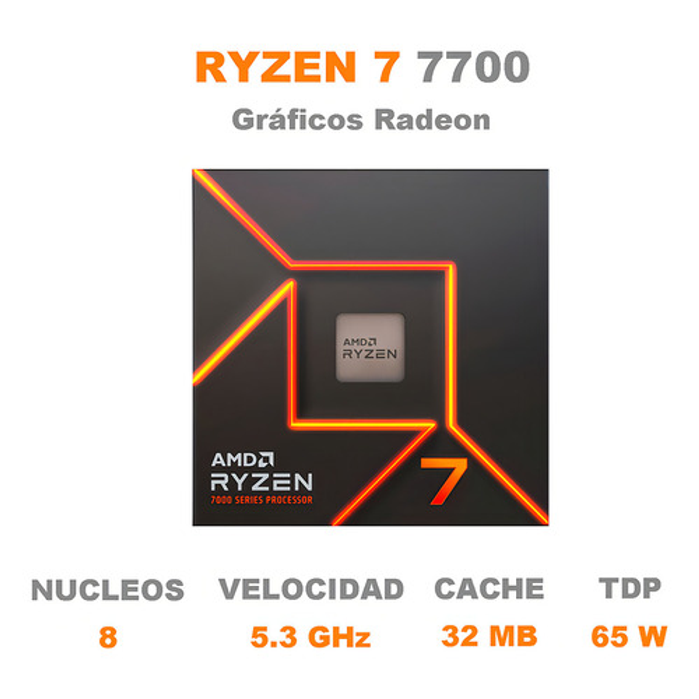 Procesador Amd Ryzen 7 7700 Am5 5.3ghz Ddr5 Pc Con Video 11