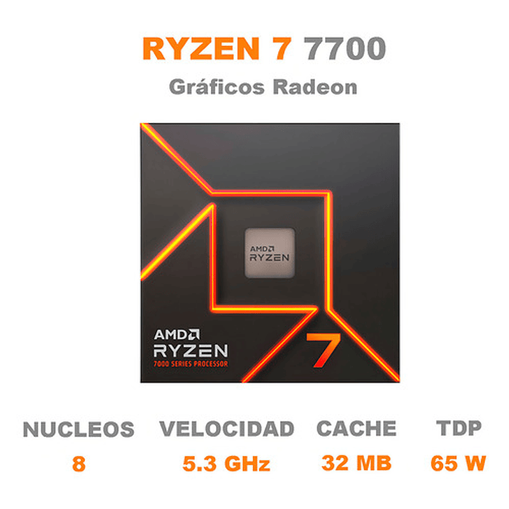 Procesador Amd Ryzen 7 7700 Am5 5.3ghz Ddr5 Pc Con Video 11