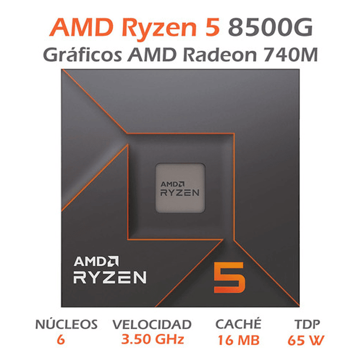 Procesador Amd Ryzen 5 8500g 6 Núcleos Socket Am5 3.5ghz 3