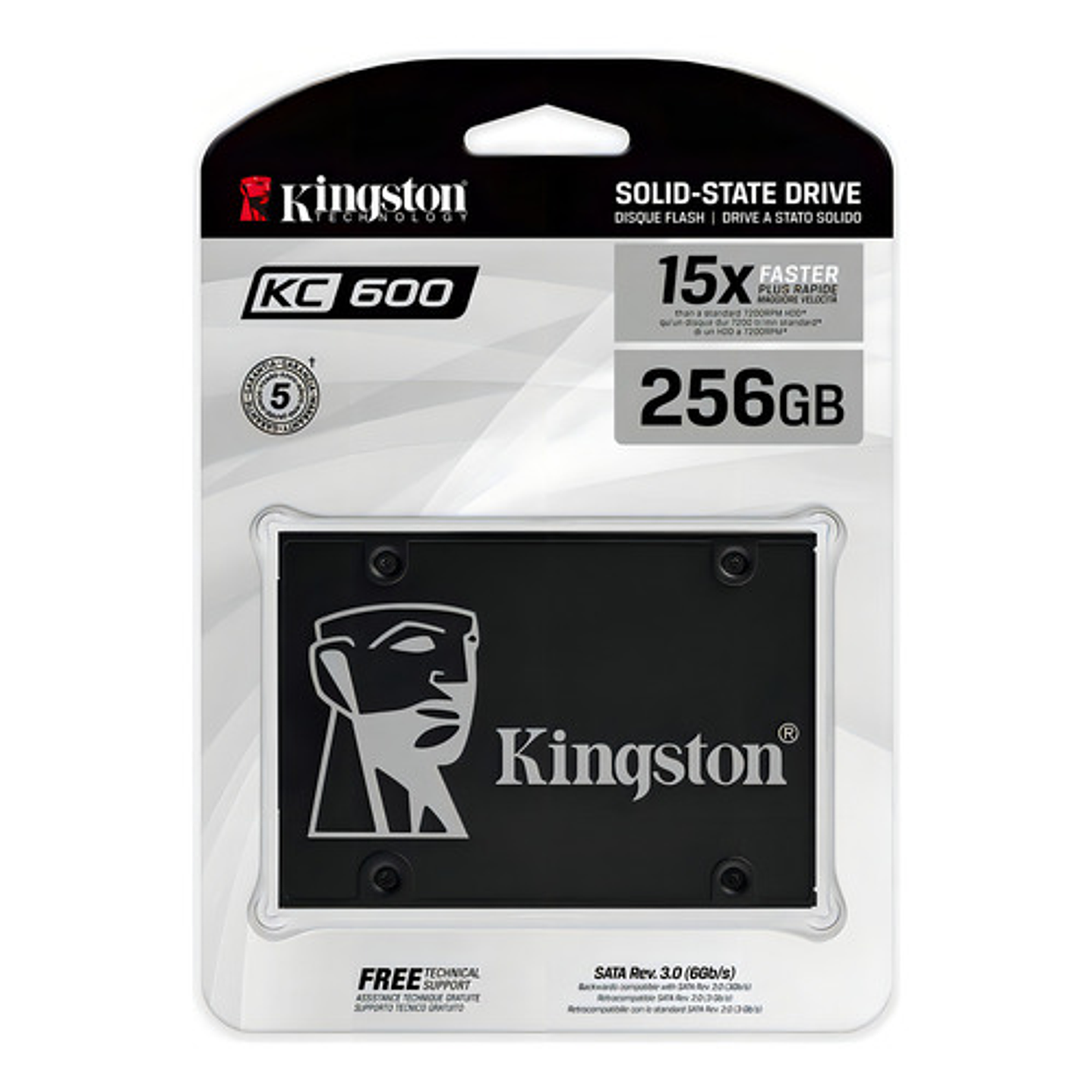 SSD Interno Kingston KC600 256GB Alta Velocidad 3