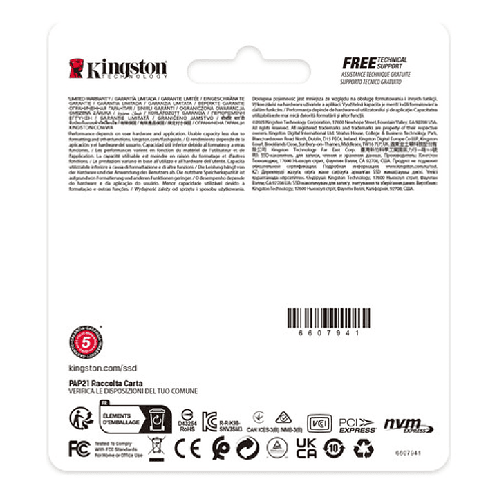 Ssd Kingston Nv3 1tb Nvme Pcie 4.0  4