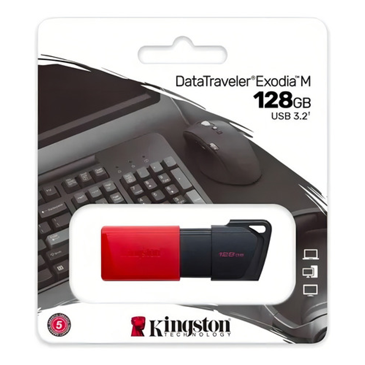 Pendrive Kingston Exodia M 128gb Usb 3.2 Gen 1 Rojo 5