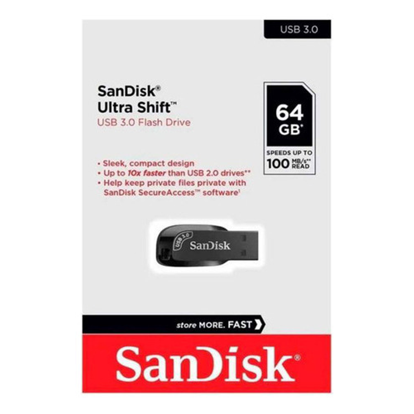Pendrive Sandisk Ultra Shift 64gb Usb 3.0 100 Mb/s  5