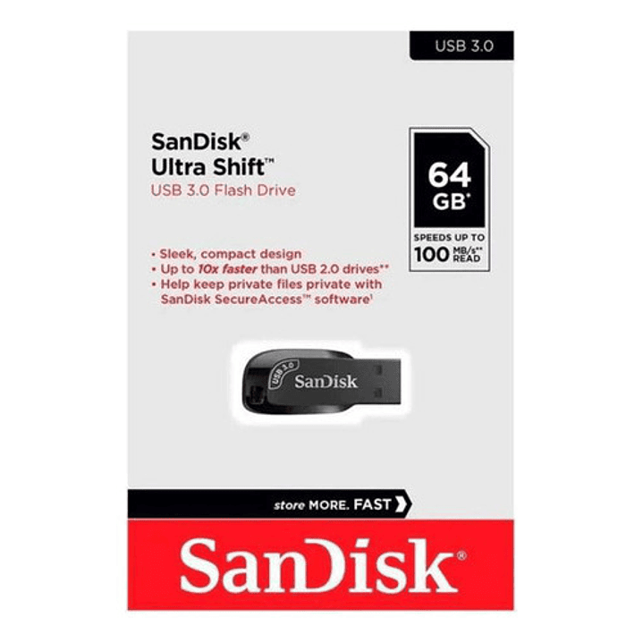 Pendrive Sandisk Ultra Shift 64gb Usb 3.0 100 Mb/s  5